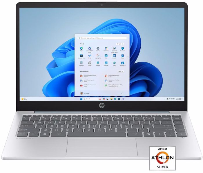 HP 14 Windows Laptop (AMD Athlon 7120, 4GB RAM, 128GB UFS)